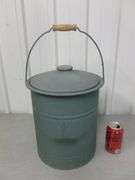 Decorative Steel Pail With Lid - 11" Diameter x 19" H