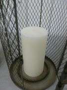 (2) Wire Basket Candle Lanterns - 8" & 10" H - with New Pillar Candles