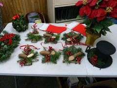 Group Of Nice Christmas Themed Artificial Plants - Related Items
