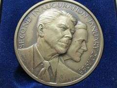 Ronald Reagan & George Bush 1985 Inauguration Large Bronze Medal  - 147 Grams, 2.75" Diameter