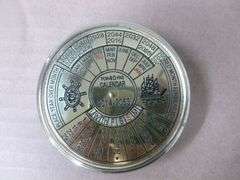 40 Year Brass Wheel Calendar 2014-2053