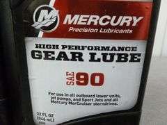 (2) New Mercury SAE 90 - 1 Quart Gear Lube - (1) Partial Container