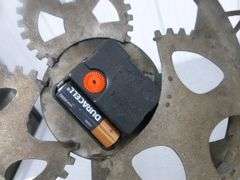Gear Themed Battery Operated Metal Wall Clock - 17" Diameter