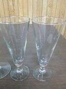 (4) Acid Etched Champagne Glasses