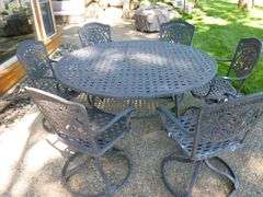 Nice (7) Piece Cast Metal Patio Set - See Description