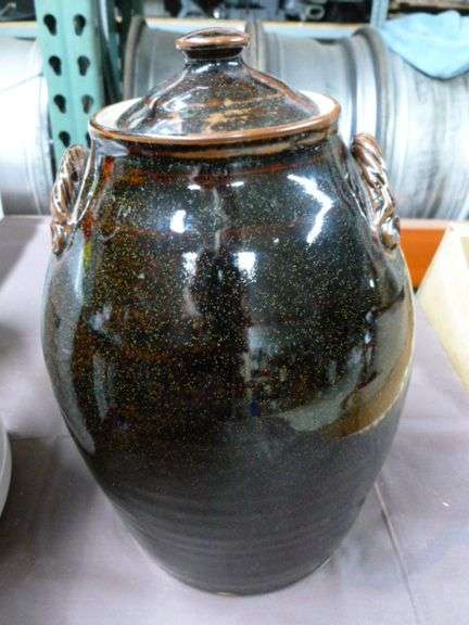 Nice S. Dennis Frandrup - St. Ben's Glazed Pottery Pot With Lid
