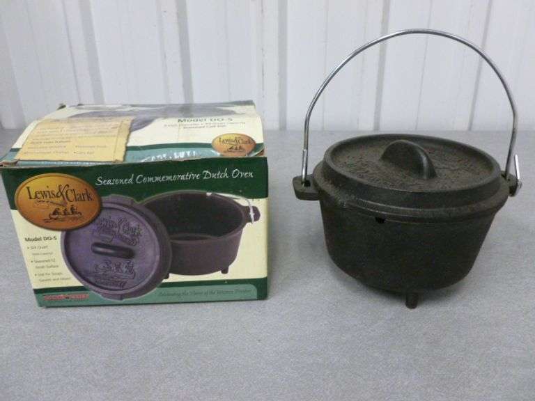 New Lewis & Clark Seasoned 3/4 Quart Cast Iron Dutch Oven Model DO-5