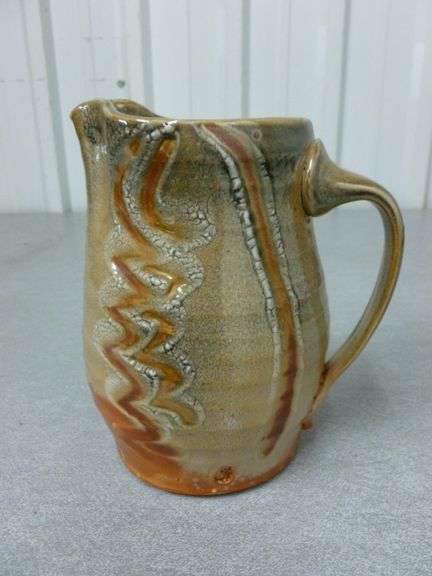 Nice Jensen Custom Made Glazed Pottery Pitcher - 7" H