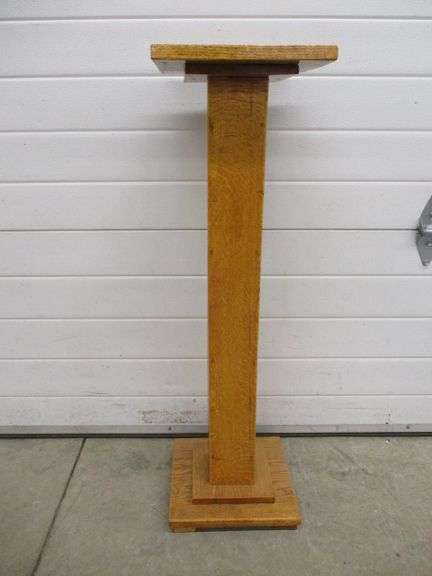 Square Oak Plant Stand