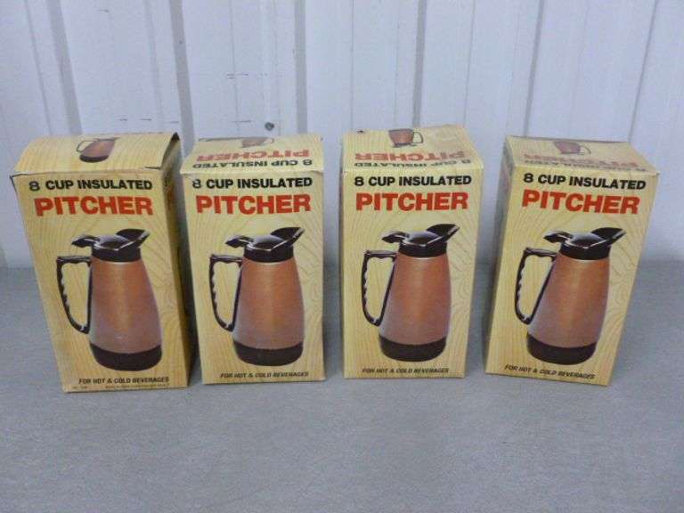 (4) Vintage 8 Cup Insulated Pitchers - Hot / Cold