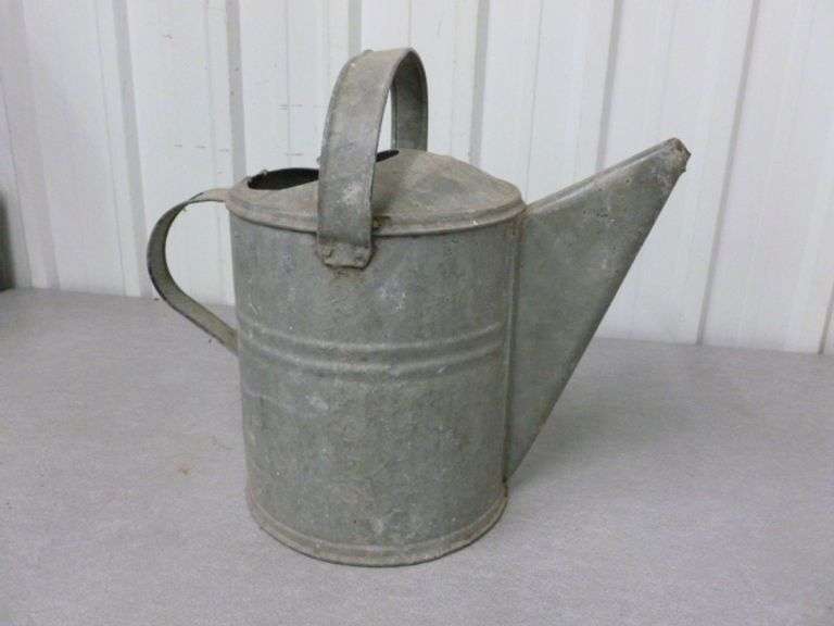 Vintage No. 10 Galvanized Steel Watering Can