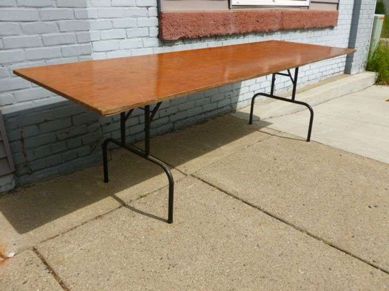 Large Plywood Top Portable Banquet Table - 33" W x 8 Ft L