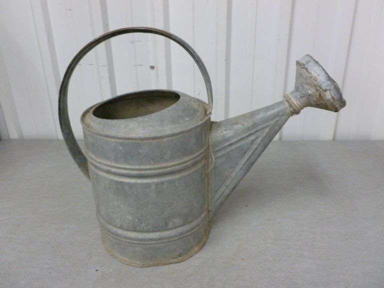 Vintage No. 8 Galvanized Steel Watering Can