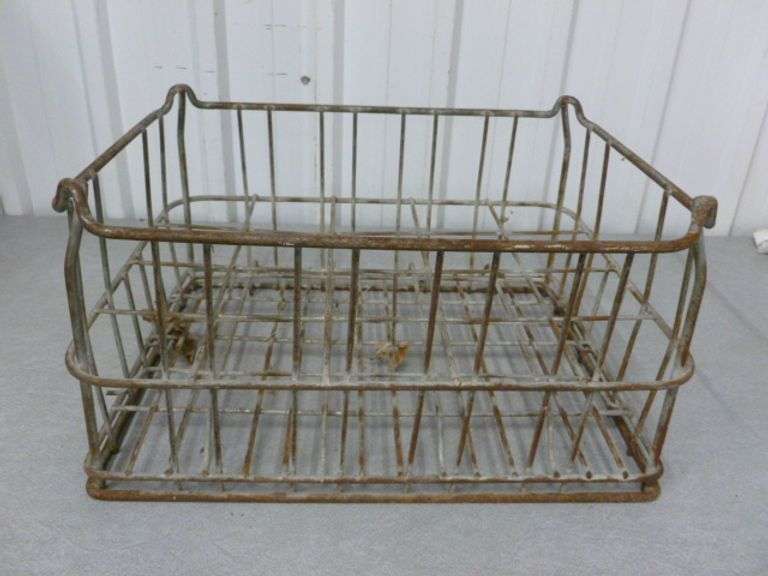 Large Vintage Steel Dairy Crate