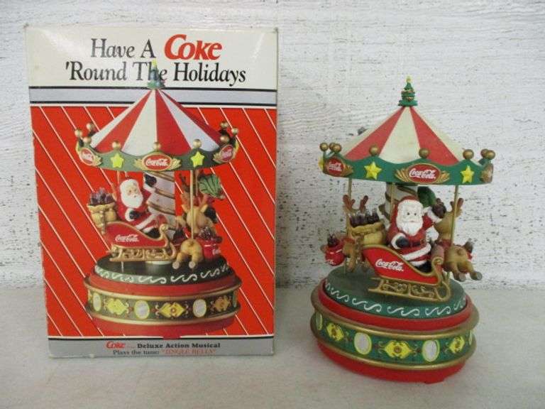Action Music Box Enesco Have A Coke 'Round The Holidays Wind Up Action Music Box w/Box ...