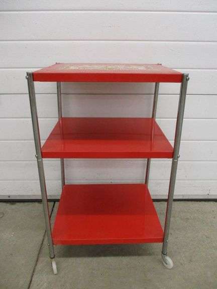 Drink Delicious and Refreshing Coca-Cola 3 Shelf Steel Cart