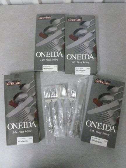 Oneida - Group Of (4) New Sets Of Five - Michelangelo Heirloom Stainless Flatware