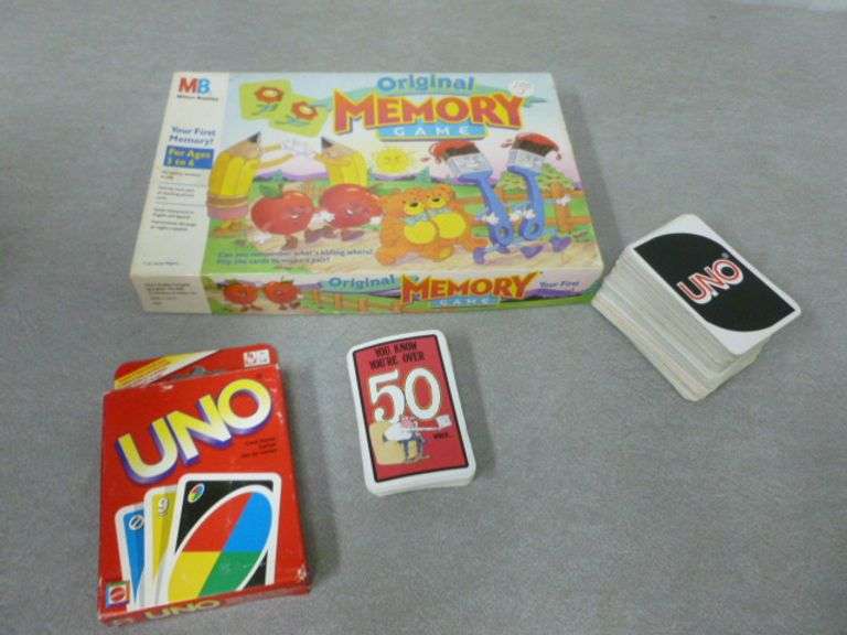 Uno Memory Uno Card Games - Memory Kids Game - Oberman Auctions