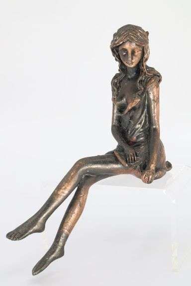 Statue Of Seated Girl With Book, 4-1/4"X4-1/4"H, 1#