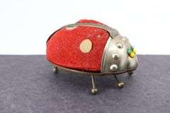 VINTAGE RED LADY BUG PINCUSHION, 2"H