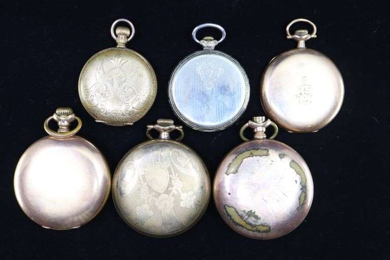 GROUP OF SIX POCKET/RAILROAD WATCHES