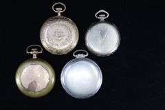 GROUP OF FOUR ELGIN POCKET/RAILROAD WATCHES