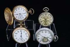 GROUP OF FOUR ELGIN POCKET/RAILROAD WATCHES
