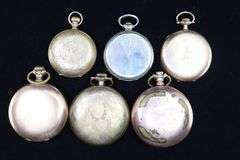 GROUP OF SIX POCKET/RAILROAD WATCHES