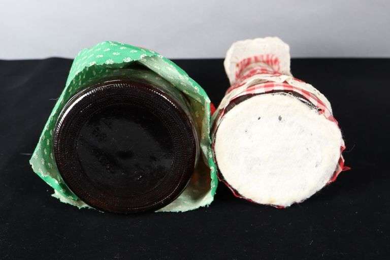 PAINTED AUNT JEMIMA BOTTLES, WITH HAND MADE CLOTHING