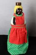 PAINTED AUNT JEMIMA BOTTLES, WITH HAND MADE CLOTHING