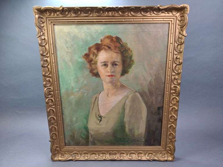 Arthur R. Mitchell (American, 20th Century) – “Jessica,” 1954 Oil on Canvas | 20” x 24” (Art) | 25”