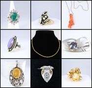 SPRING JEWELRY AUCTION-GOLD-SILVER-GEMS-CAMEOS