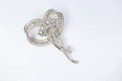 MARCEL BOUCHER RHINESTONE BROOCH, 2-5/8X1-3/4"