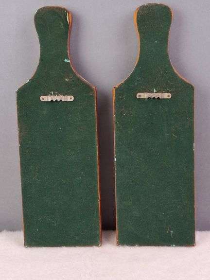 PAIR OF VINTAGE CHEESE / VEGGIES SERVING BOARDS, HAND PAINTED SPRING ONIONS AND CARROTS, SIGNED FRAN