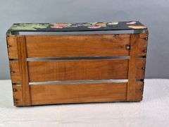 VINTAGE HAND PAINTED WOODEN FRUIT FLAT CRATE, 19.75" X 12" X 6.25"