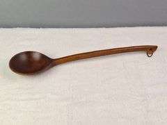 VINTAGE HAND PAINTED WOODEN SPOON, WITH TWO LITTLE GIRLS EATING COOKIES, 19.5"L