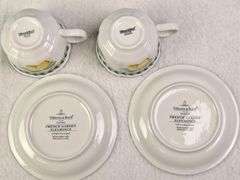 VILLEROY & BOCH FRENCH GARDEN FLEURANCE SET OF 2 TEA CUPS & SAUCERS