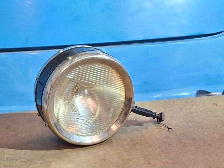 Antique Drum Type Headlight With Overland Monogram Ribbed Lens, 8.5 ...