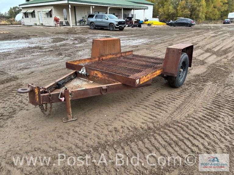 1985 Shop Built 8' Trailer, 5'3" Between Fenders, Pintle Hitch. Lifetime Li