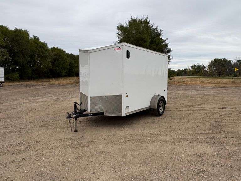 2016 Haulin 10' + 3' V Enclosed Trailer With Rear Ramp Door,