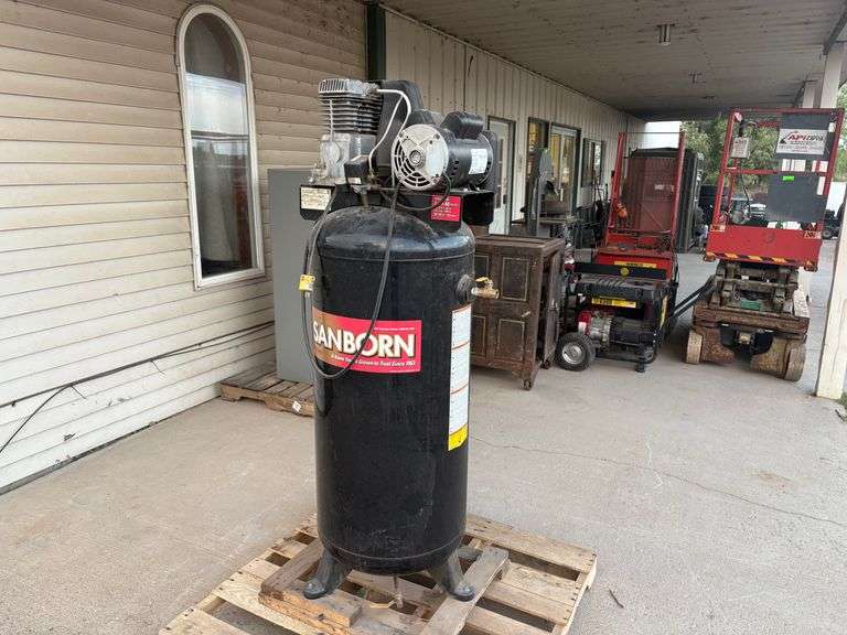 Sanborn 60 Gallon Air Compressor With 7 HP Peak, Single Phase.
