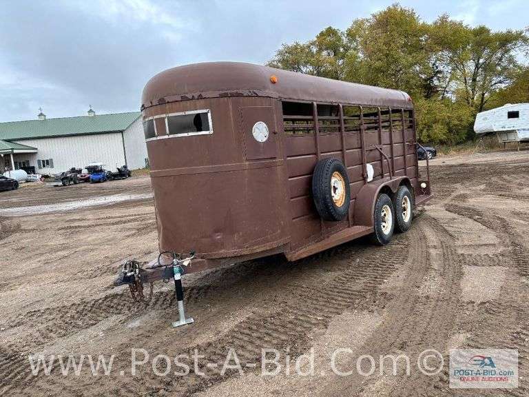 Shop Built 17' Tandem Axle Stock Trailer With Spare Tire, New Jack, 2 5/16"