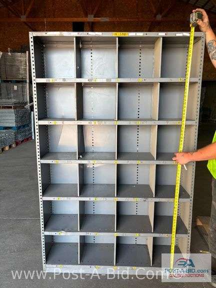 24 Cube Metal Storage Unit, 48" L x 12" W x 75" T, Cube Size 12" x 12" W x