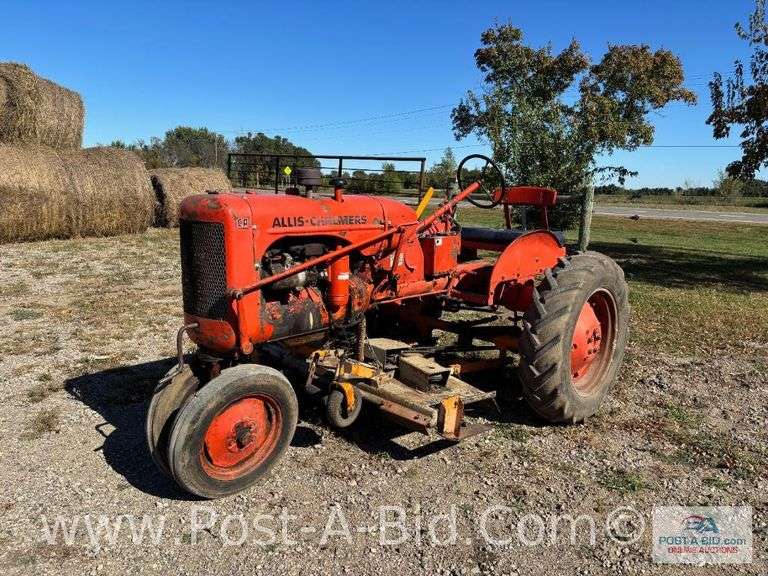 Allis Chalmers C Tractor With Woods L59 Mower, Sticker Says CA, But Owner S