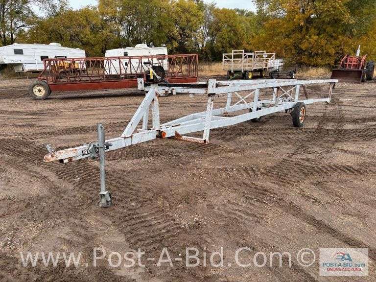 Shop Built Pontoon Trailer, Approx. 21' Long. No Registration.