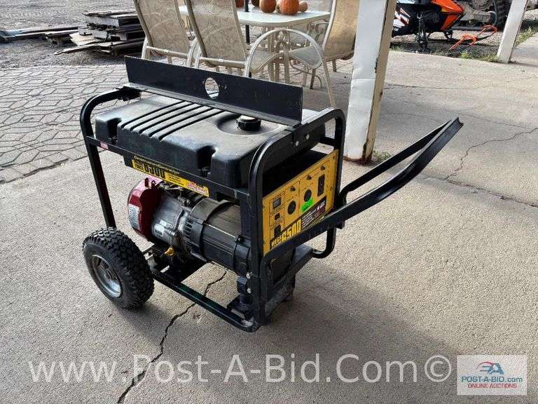 Mega Force 6500 Generator Made By Generac, 13 HP Gas Motor, 52 Hours On Met