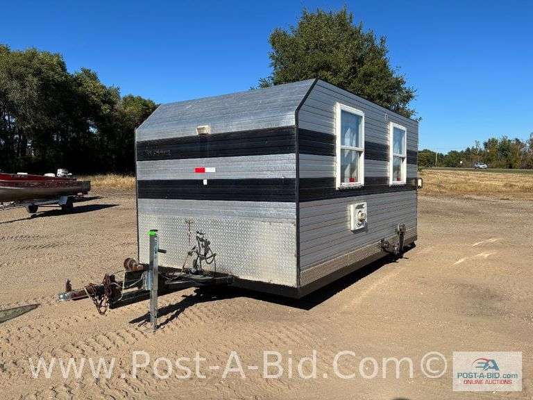 Shop Built 14' Fish House On Wheels, Gas Stove, Gas Heater, Gas Light, AC/D