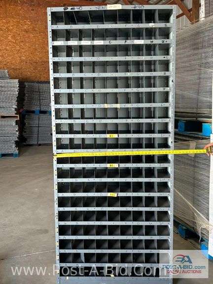 162 Slot Metal Storage Unit, 12" L x 36" W x 85" H, Slot Size (2" L x 3 1/2