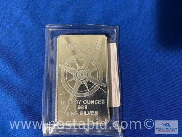 Provident Metals 10oz Silver Bar, .999 Fine Silver.