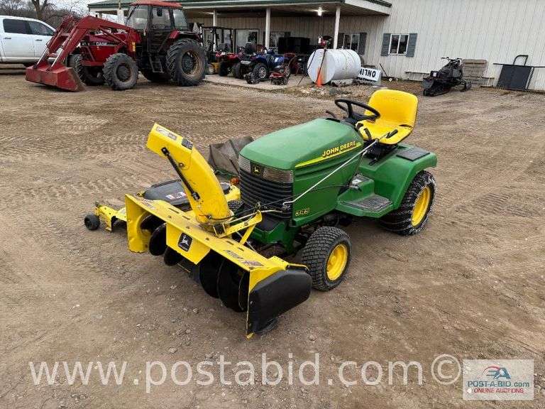 John Deere 345 Hydrostatic Lawn Mower With 54" Deck, 42" Snowblower, Bolt O